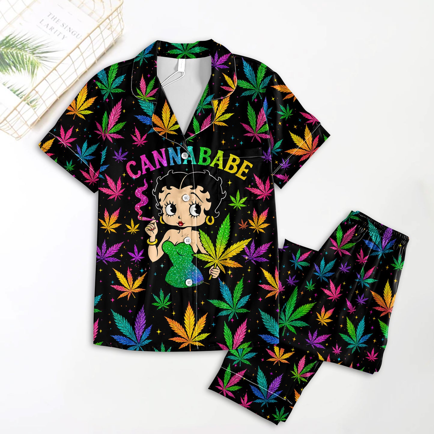 SM053 Premium Lapel Pajamas Set