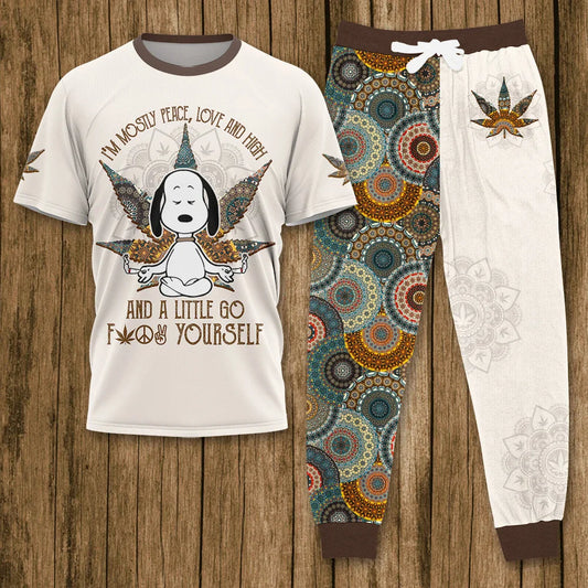 SNP Peace Love And High T-shirt And Pants Set