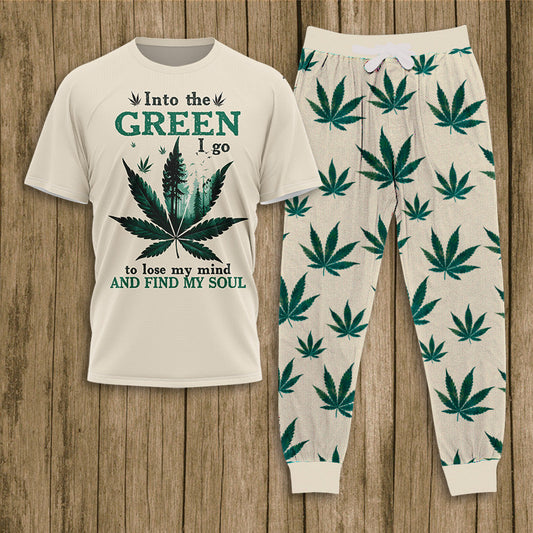 Into The Green I Go T-shirt And Pants Set